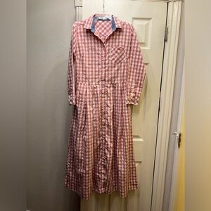 KORAKOCH pink gingham summer dress Bangkok
